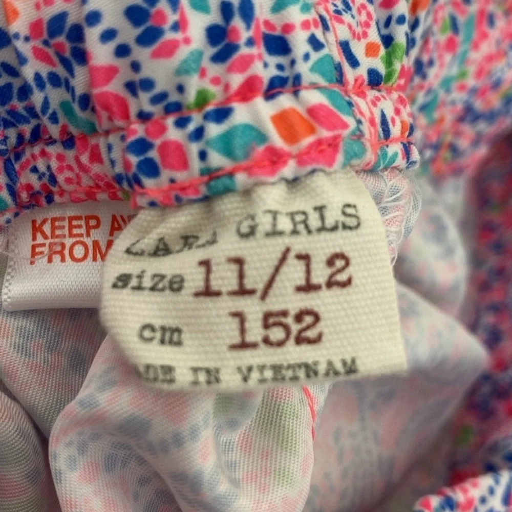 ZARA Paisly Printed Shorts Girls Large 11/12 Colorful Activewear Youth